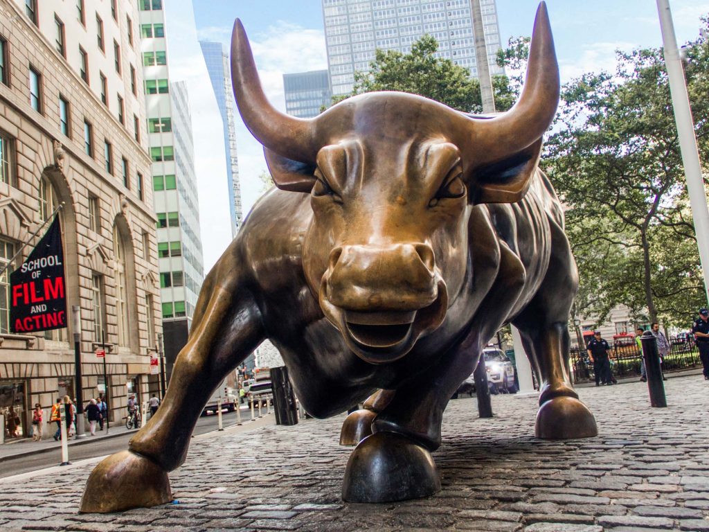 The Charging Bull statue near Wall Street